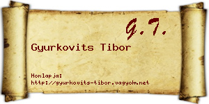 Gyurkovits Tibor névjegykártya
